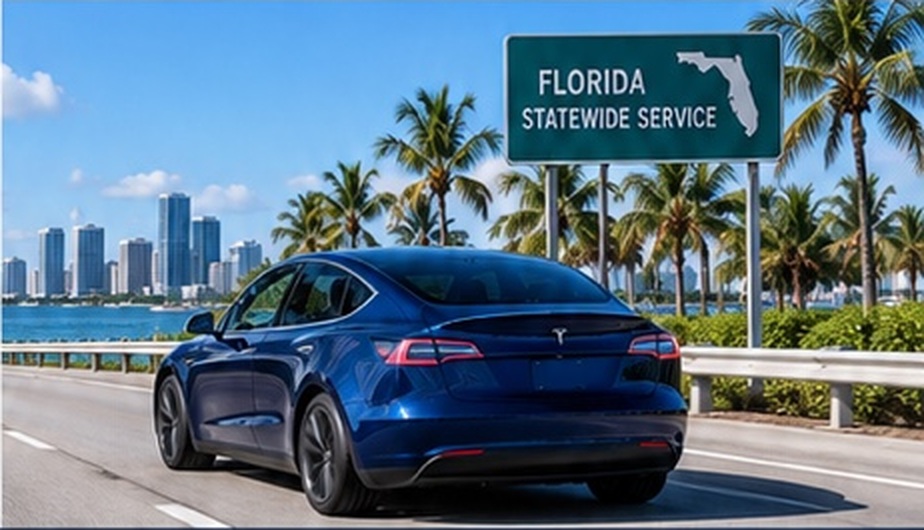 Tesla on a Florida roadway